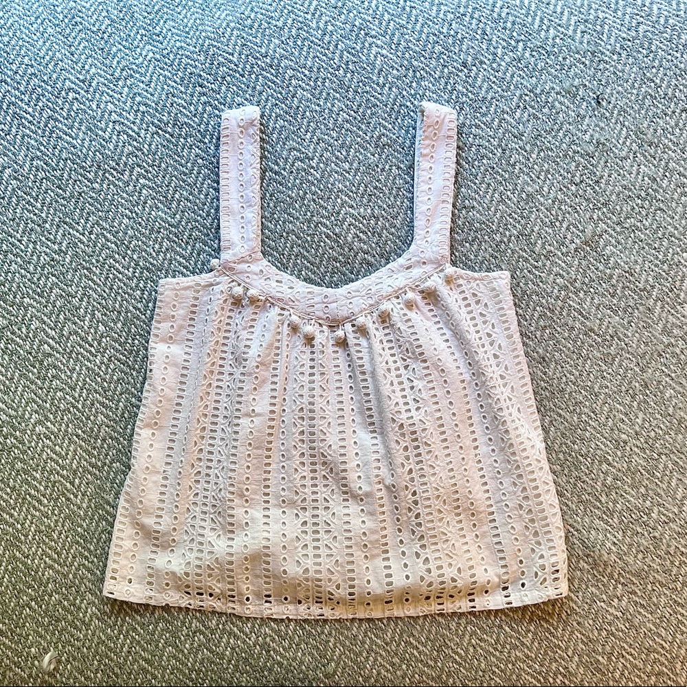 Sundance pom pom keyhole / cutout tank top with tassels. Worn once.